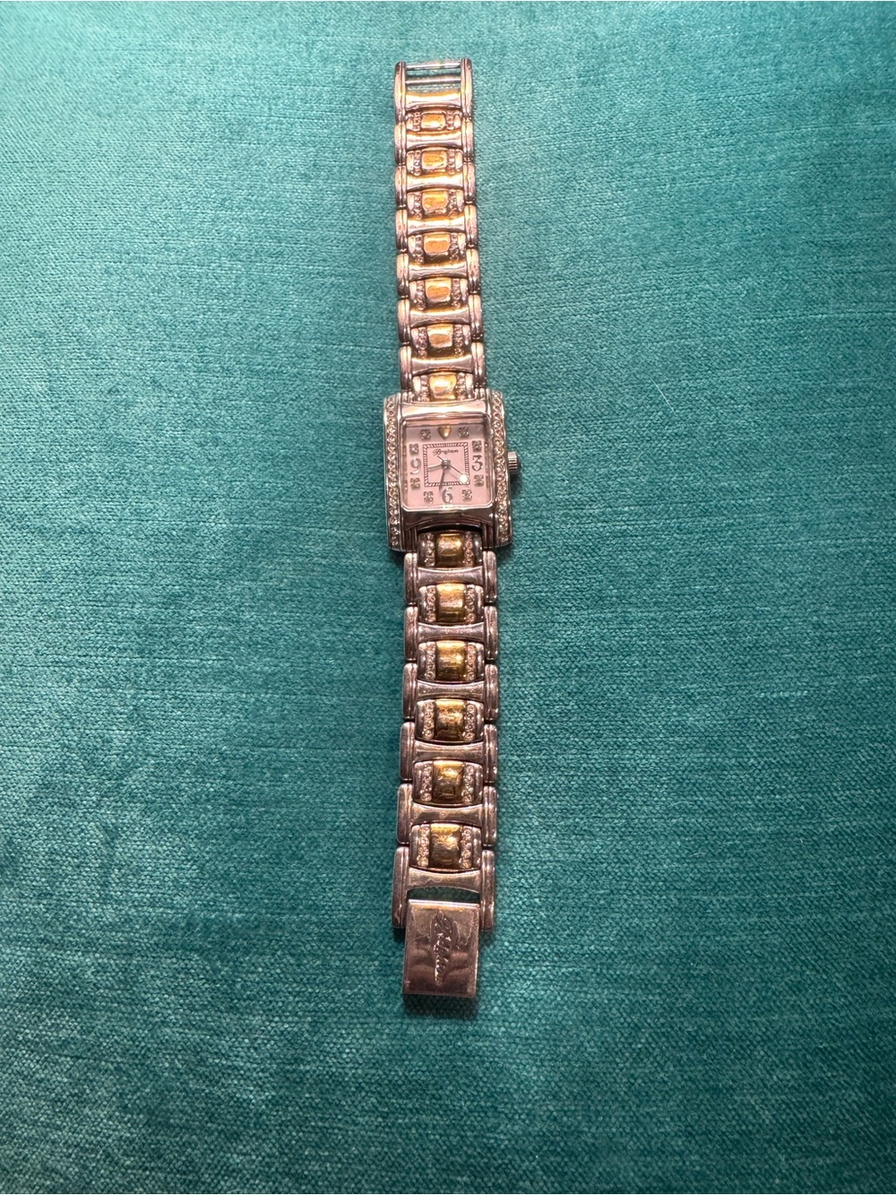 Brighton Two-Tone Silver and Gold Bracelet Watch with Crystal Accents - Picture 2 of 2